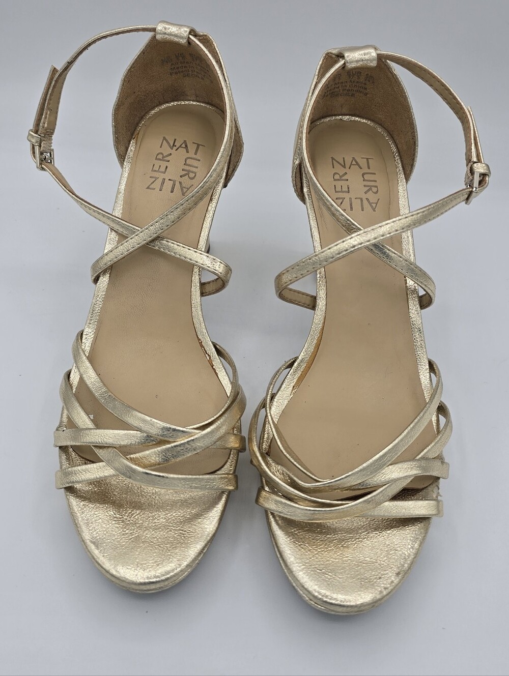 Naturalizer - Gold Strappy Dress Wedding Party Prom Sandal Heels Shoes
